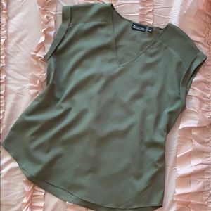 olive green chiffon top